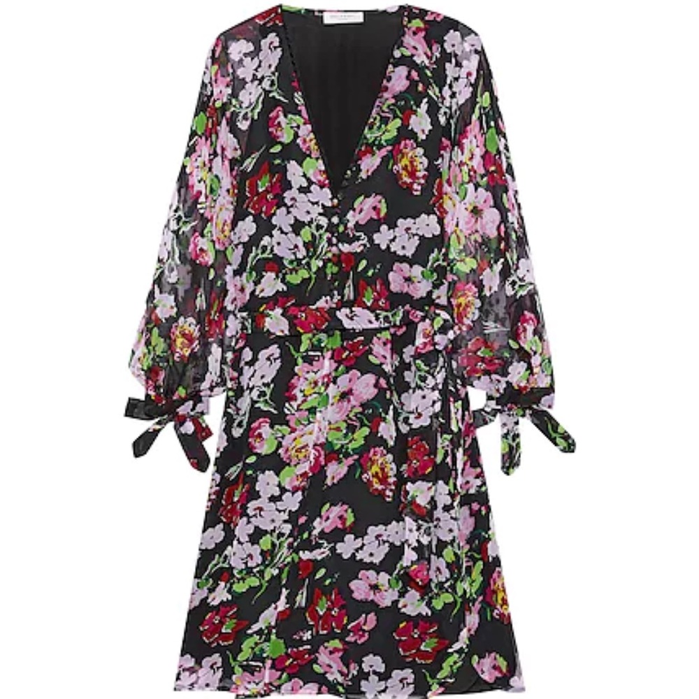 New Equipment brand floral dress sz xs 100 percent silk